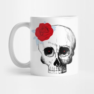 skull and rose Mug